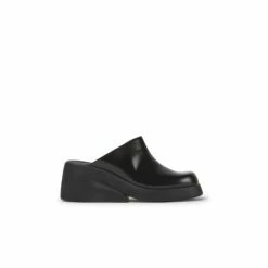 Camper Women Kaah Leather Clog Mules & Slides Black
