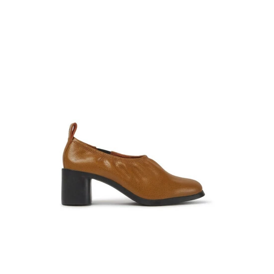 Camper Women Meda Leather Slip On Heels Orange