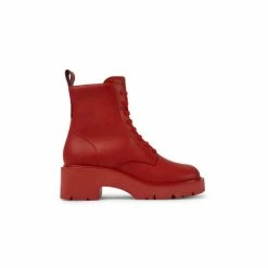 Camper Women Milah Leather Lace Up Boot Boots Red